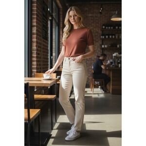 Sanctuary Denim NWOT Cream Beige Straight Leg Jeans Size 28; RET 129